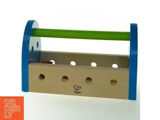 Træværktøjskasse med legetøjsværktøj fra Hape (str. 24x13 cm)