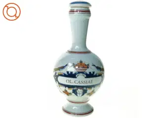 Fajance Apoteker Karaffel OL.CASSIAE med prop fra Delft (str. 27 x 12 cm)
