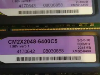 Corsair cm2x2048-6400c5 800mhz