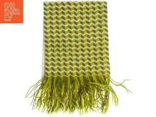 Grøn og hvid vævet tørklæde (str. 77 x 31 cm)