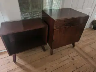 Smukt sæt retro/vintage natborde i palisander 