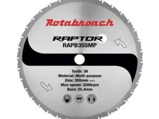 Rotabroach RAPTOR HM klinge 355x25,4 Z36