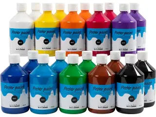 Temperamaling Mat, 20x500ml - Ass. Farver til Kreativitet