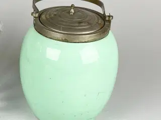 Kiksekrukke af grønt glas