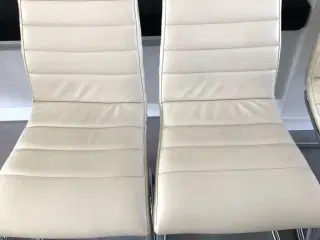 Spisebordsstole i hvid læder