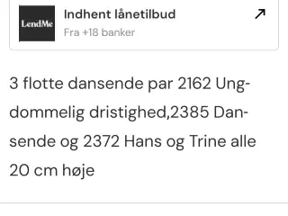 3 dansende par, B&G, sælges samlet 