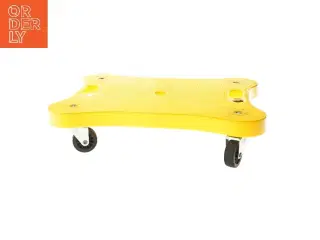 Gul transportvogn med hjul (str. 41x31 cm)