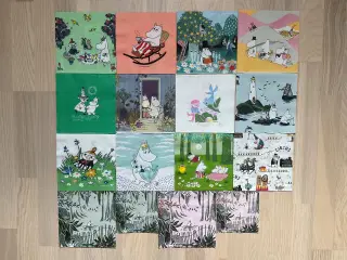 Nye Moomin servietter, købtind og udland