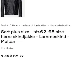 Lækker skindjakke str. 58