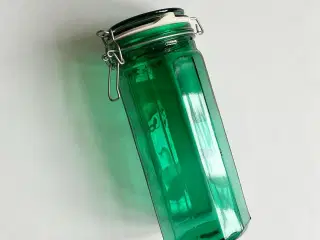 Højt opbevaringsglas, grønt glas