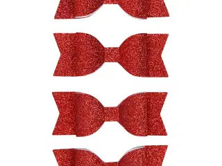 Rød Glitter Sløjfe 31x85 mm - 4 stk. pr. pakke