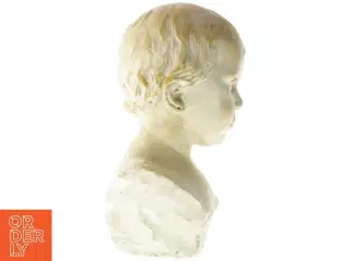 Skulptur af menneskehoved, gipsbuste (str. 33 cm)