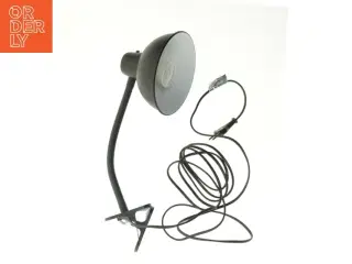 Lampe med klemme (str. 45 cm) Sort/grå. God stand
