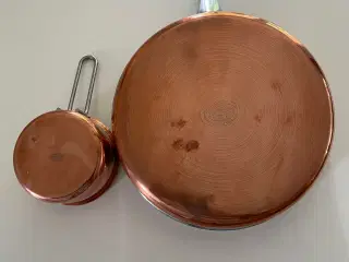 1 kobberpande og 1 serveringsgryde