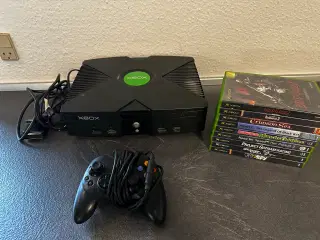 Xbox Original (MODDET) pakke med og 9 spil