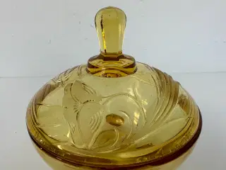 Vintage glasskål med låg