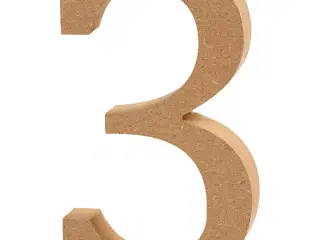Tal, 3, H: 13 cm, tykkelse 2 cm, 1 stk.