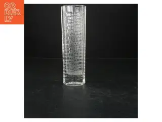 Høj Bøhmisk håndstøbt vintage glasvase (str. 25x8 cm)