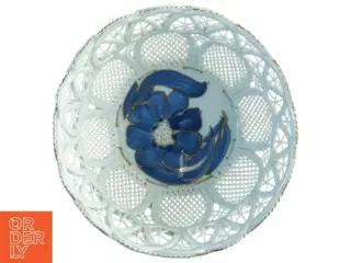 Porcelæns blonde frugtkurv på fod (str. Diameter 18,5 cm h 15 cm)