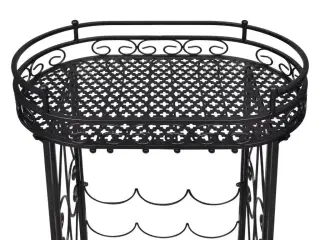 Vinreol med glasholder 9 flasker metal