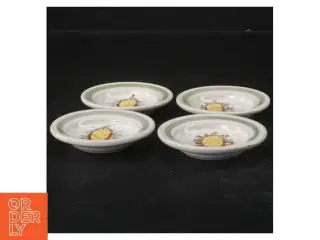 Dekorative keramiktallerkener med ananasmotiv (str. Ø. 8 cm)