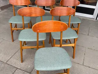 6 stk. flotte nyrestaurerede retro spisebordsstole