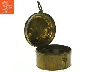 Messing æske med låg (str. 11 x 7 cm)