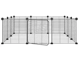 vidaXL pet enclosure with gate steel black