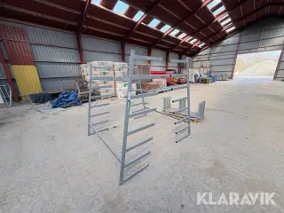 Stål/gren reoler 2 styk