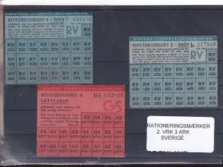 Rationeringsmærker - 2. Verdenskrig - Sverige