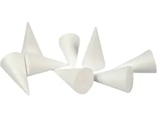 Kegle, H: 11 cm, diam. 5,5 cm, hvid, 50stk./ 1 pk.