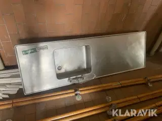 Stål bordplade med vask