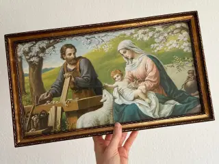 Antikt Jesusbillede, Jesus m Maria og Josef