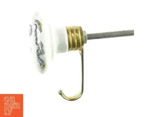 Porcelæn Dørhåndtag Greb med Messing Knage (str. 12 x 7 cm)
