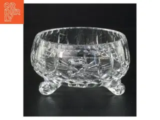 Krystal skål på fødder (str. Ø 13 cm)