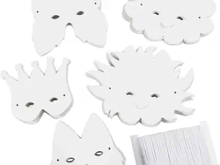 Masker inkl. elastik, H: 15-20 cm, 230 g, hvid, 100ass./ 1 pk.
