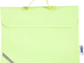 Fluorescerende gul skoletaske med refleks og lomme