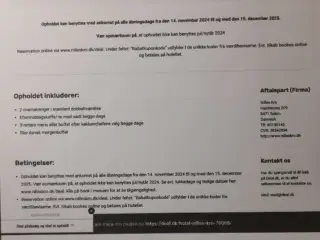 Kroophold Nilles Kro for 2 pers.
