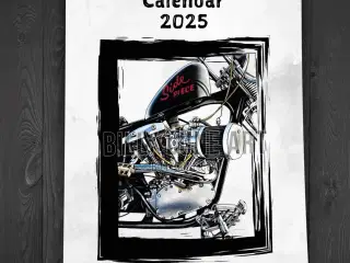 2025 kalender med Harley motor