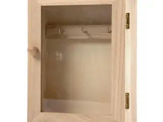 Elegant Nøgleskab i Træ med Vindue - 18x14x6 cm