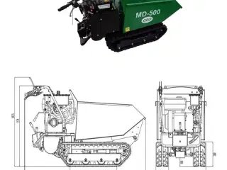 GEO Motorbør mini dumper 500kg Benzin motor *Leveres inkl sneskrabe blad*