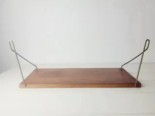 ⭐️ Smukke retro hylde fra 60érne i teaktræ og mess