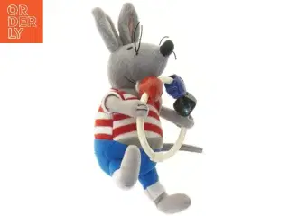 Mus bamse med legetøjsring (str. 17 cm)