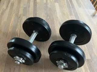 Justerbare håndvægte op til 10 kg pr stk 