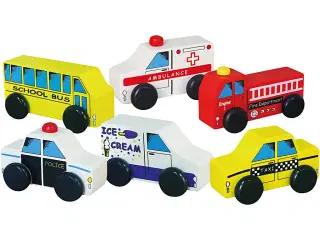 VIGA Minibiler Sæt - 6 Farverige Erhvervskøretøjer