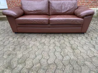 Ægte læder sofa - mrk. Hurup møbler 