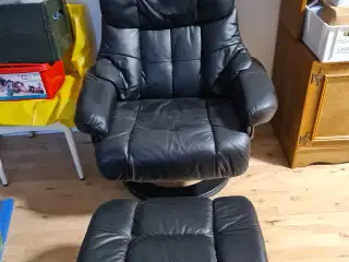 Fin Lænestol i Læder.