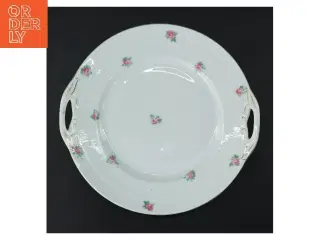 Porcelænsfad med rosemotiv (str. Ø 24 cm)