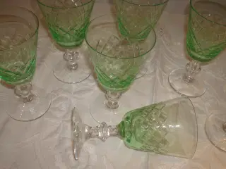 EATON grønne hvidvinsglas fra Lyngby glasværk, 