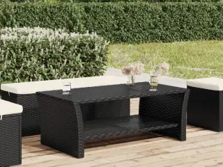 Sofabord 100x50x40 cm polyrattan sort